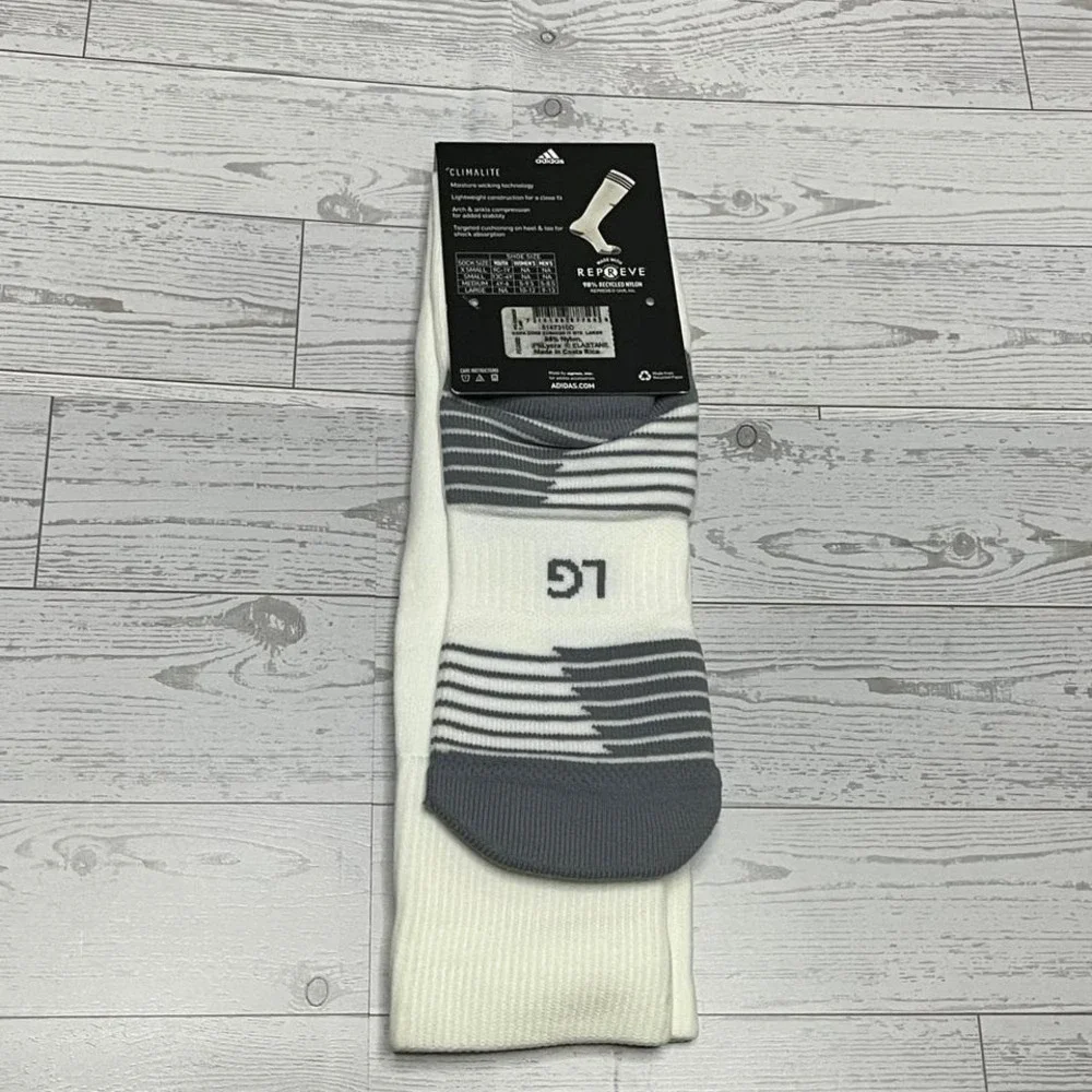 Adidas Copa Zone Cushion IV OTC Soccer Socks White Grey 5147310D Mens Large